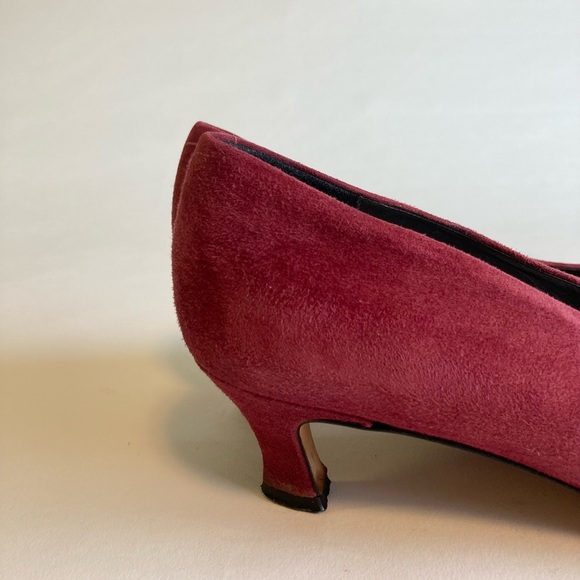 Bally Burgundy Suede Leather Heels size 9.5 - Picture 4 of 14